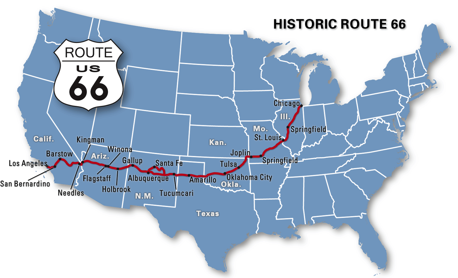 Route 66 map | Guide and Travel